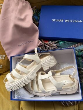 Stuart Weitzman Women's Cream Nolita Fisherman Sandals